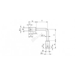 RACCORD D'ANGLE POUR LISSE, ALESAGE 12,2M,AISI304 BROSSE