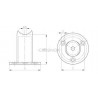 PLATINE POUR MAIN COURANTE D 33,7 MM,AISI316 BROSSE