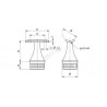 SUPPORT FIXE SUR POTEAU D42,4X2,0MM,PLATINE POUR D42,4MM, AISI304 BROSSE