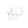 SUPPORT MAIN-COURANTE, PLATINE D70X4MM,TARAUDAGE M6, AISI304 BROSSE