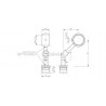 SUPPORT SUR POTEAU 42,4MM DEPORTE 45DEG,AISI316 BROSSE