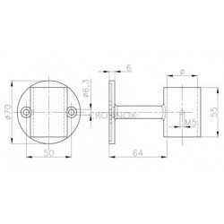 SUPPORT POUR MAIN COURANTE 42,4MM,AISI316 BROSSE