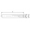 RACCORD DROIT, L80MM, D12MM,TARAUDAGE M6, AISI304 BROSSE