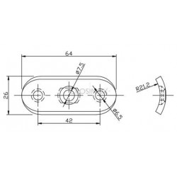 PLATINE RACCORD POUR TUBE PLAT,AISI304 BROSSE